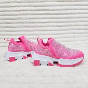 Presto Light Weight Slip on Pretty Pink Rhinestone Sneakers
